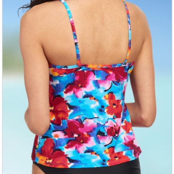 NWT American Beach Abstract Floral Tier Swimsuit 8 - Picture 2 of 2